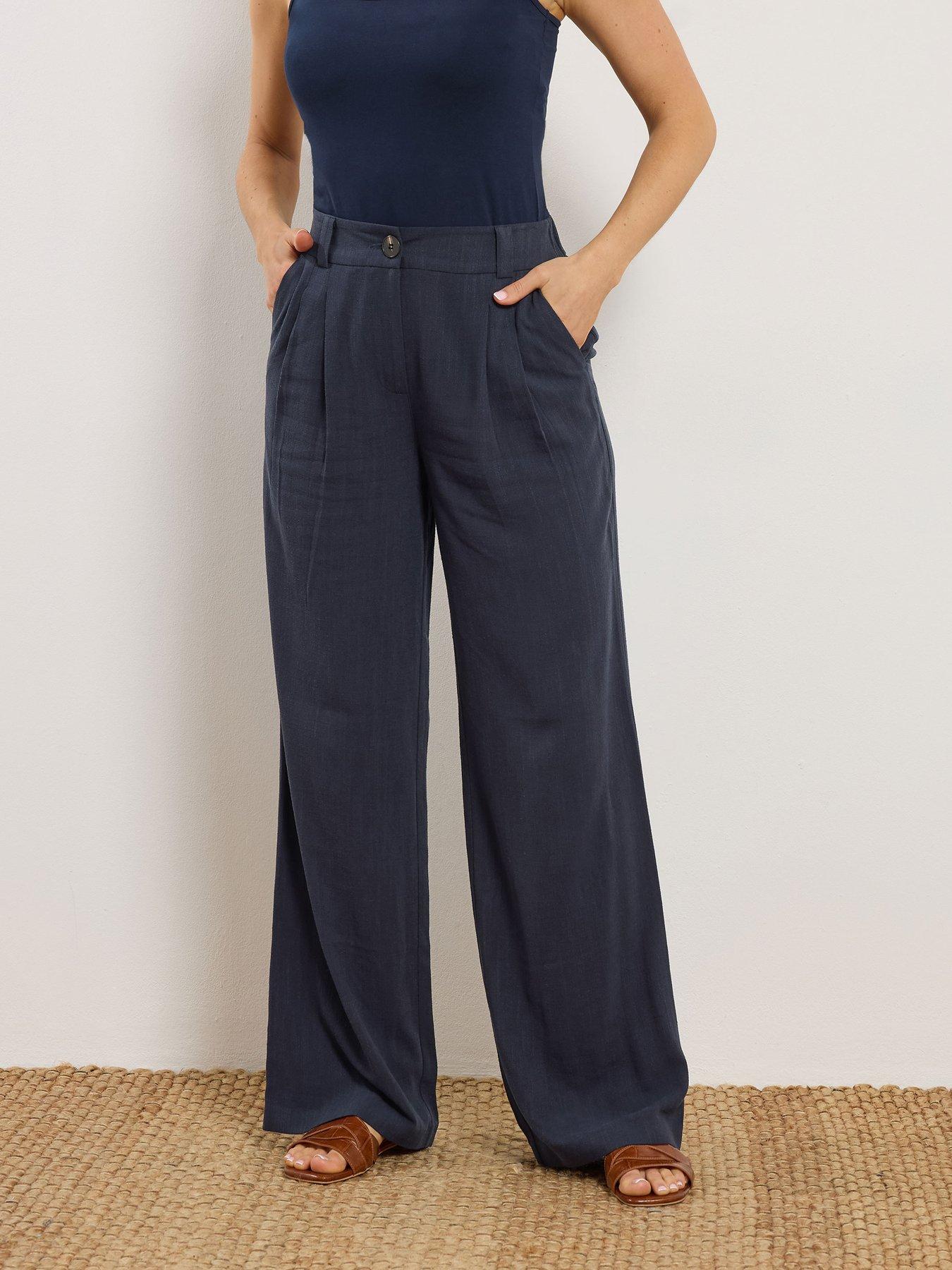 long-tall-sally-linen-pleat-front-trousers-34-blueback