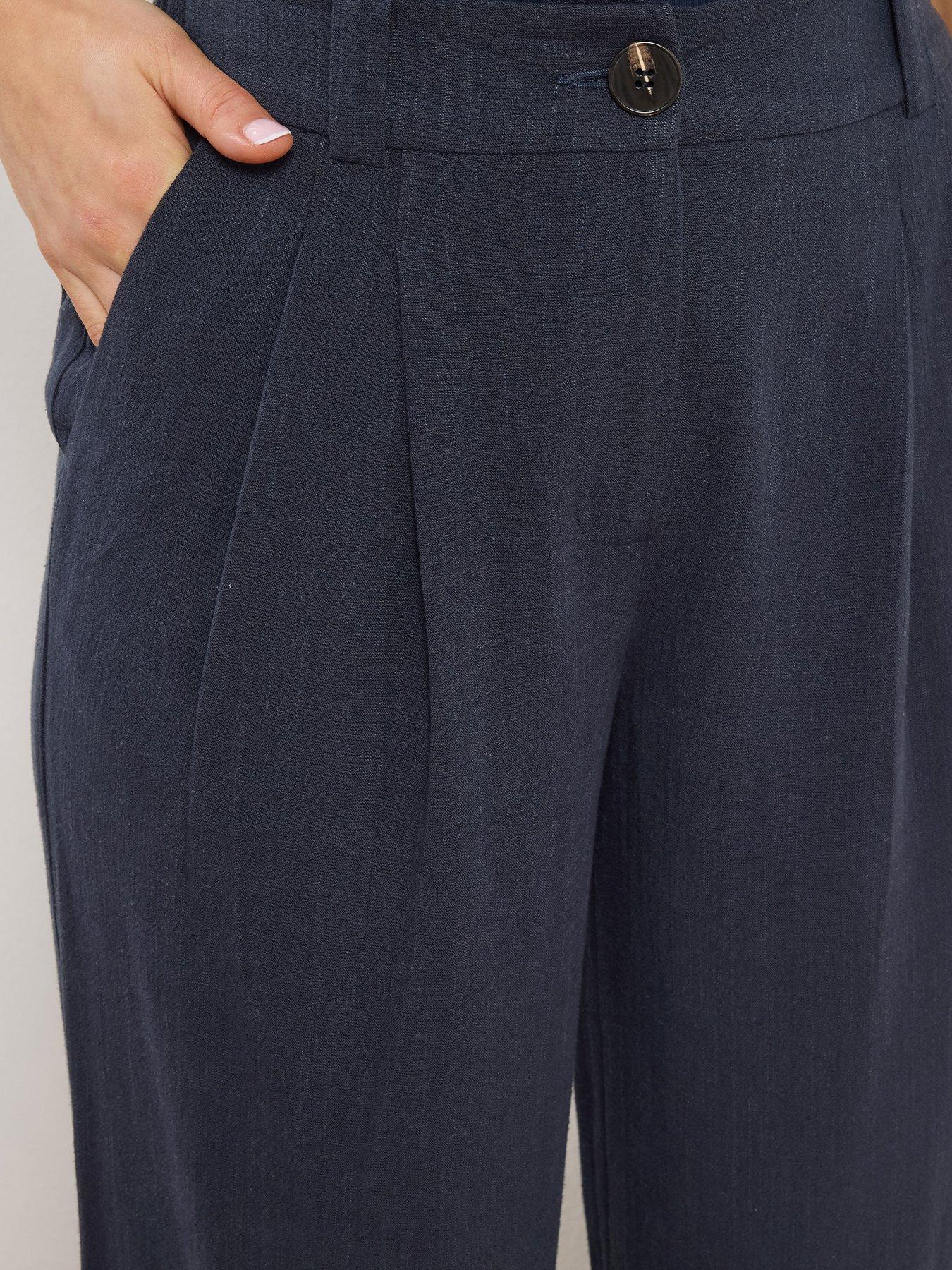 long-tall-sally-linen-pleat-front-trousers-34-blueoutfit