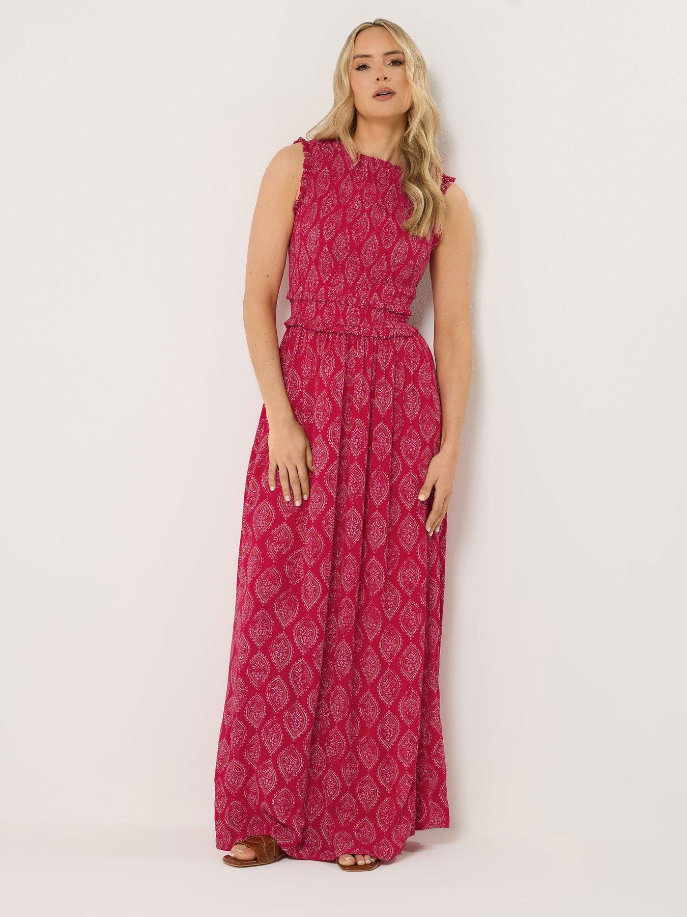 Long Tall Sally Shirred Sleeveless Maxi Dress - Pink