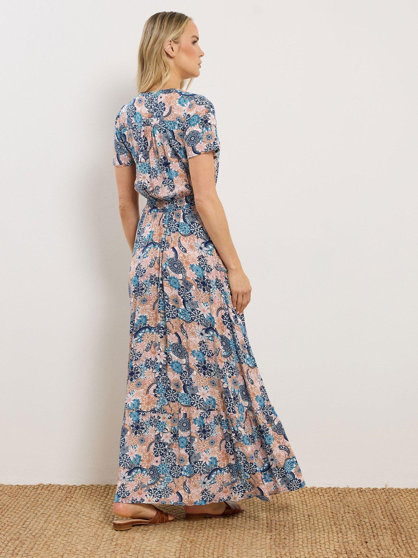 Image 2 of 5 of Long Tall Sally Tall Boho Floral Button Through Maxi Dress