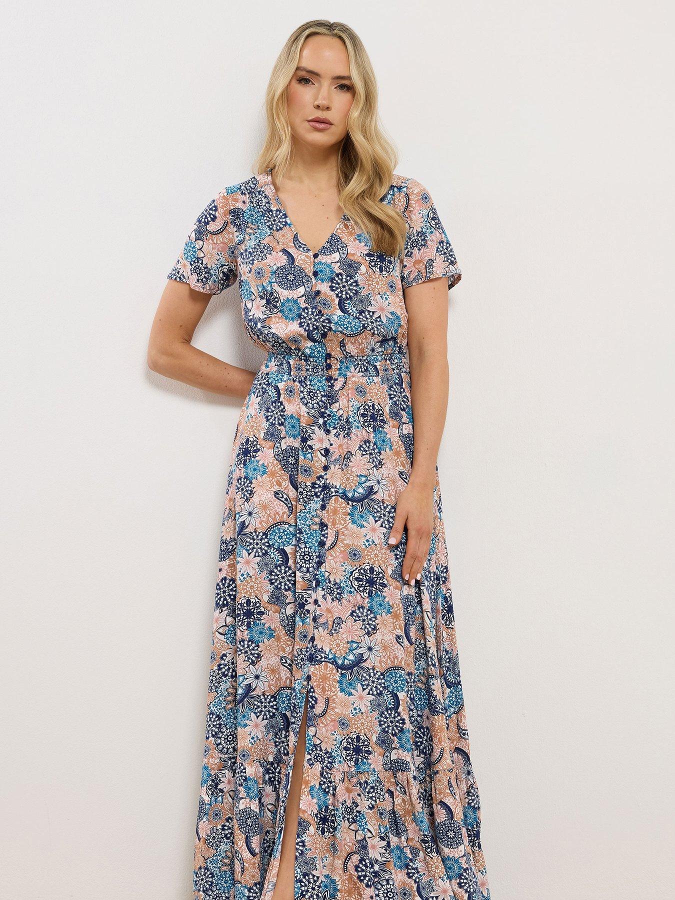 Image 3 of 5 of Long Tall Sally Tall Boho Floral Button Through Maxi Dress