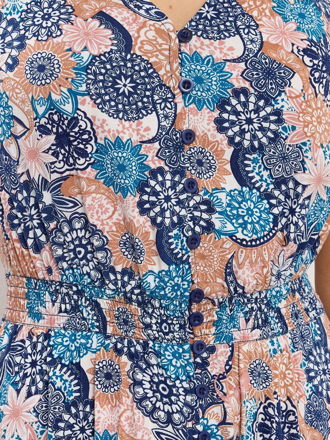 Image 4 of 5 of Long Tall Sally Tall Boho Floral Button Through Maxi Dress