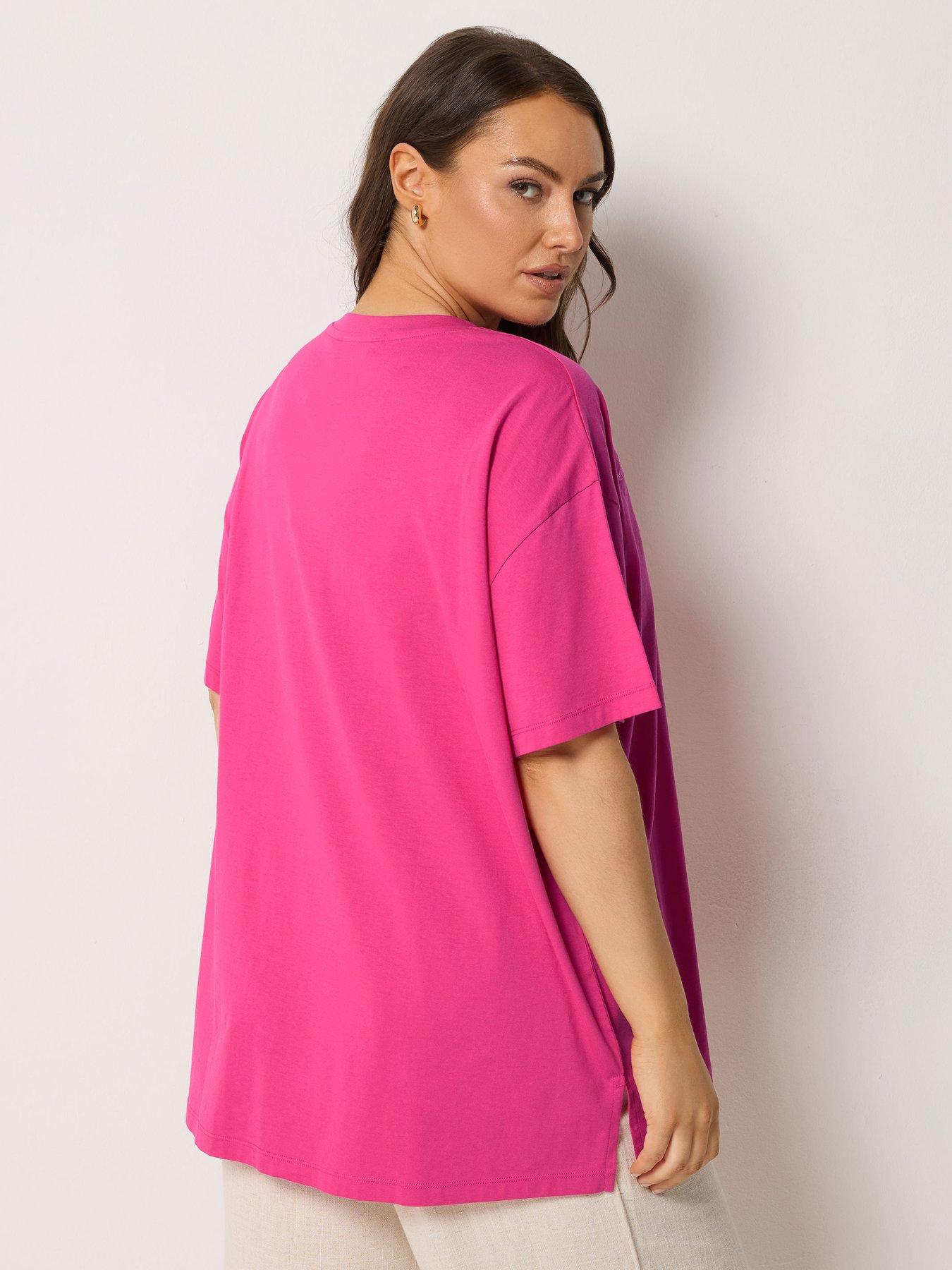 yours-curve-applique-fruit-print-t-shirt-pinkstillFront