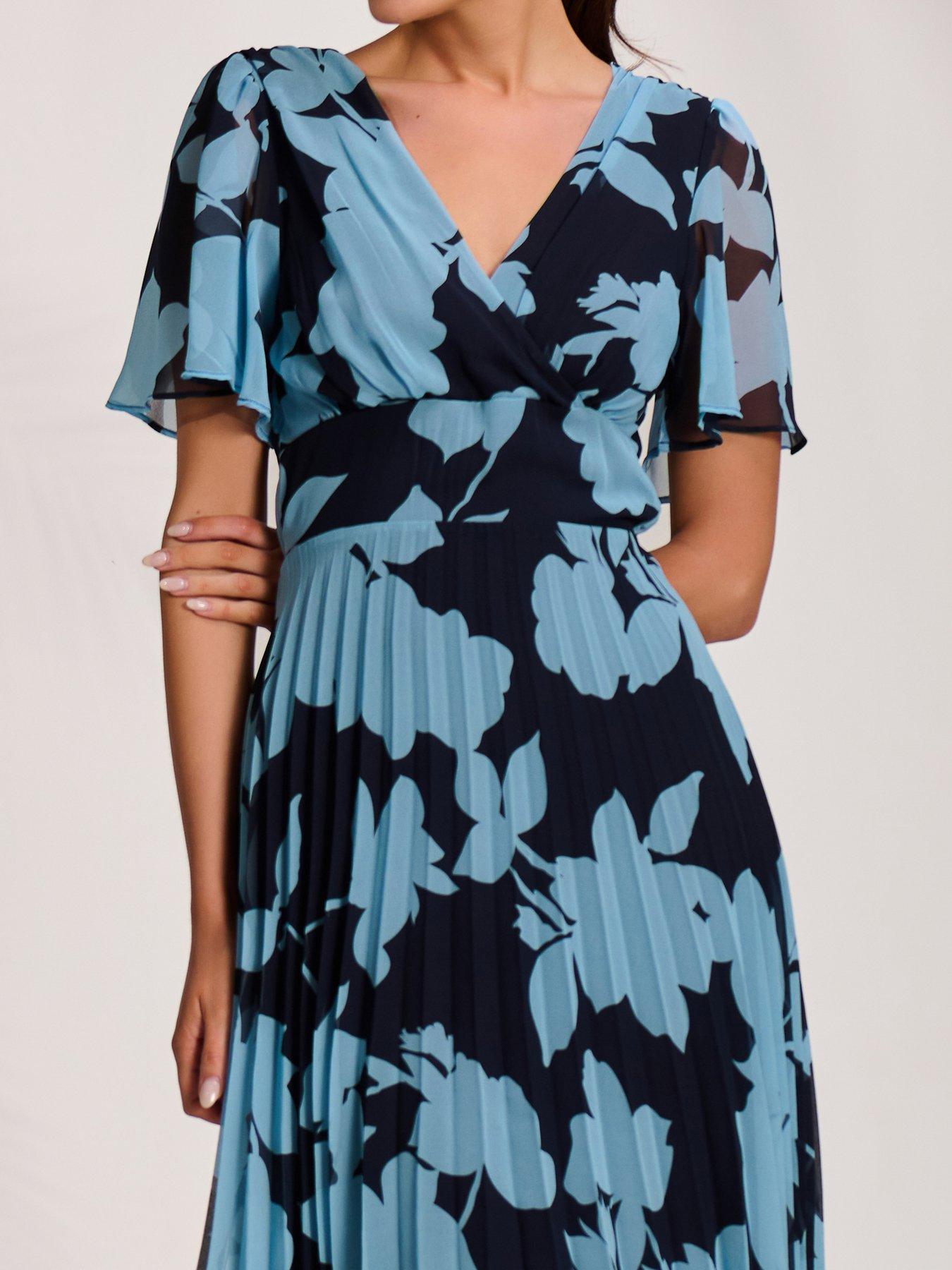 Image 4 of 7 of Jolie Moi Pleated Chiffon Maxi Dress