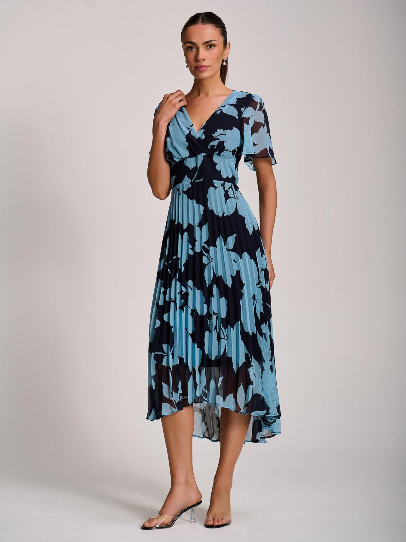 Image 5 of 7 of Jolie Moi Pleated Chiffon Maxi Dress