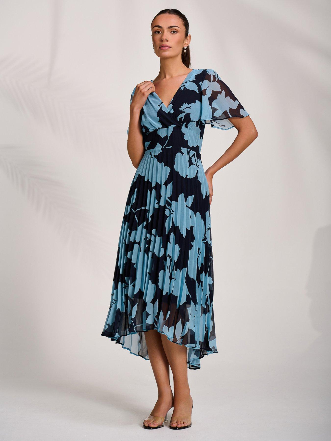 Image 7 of 7 of Jolie Moi Pleated Chiffon Maxi Dress