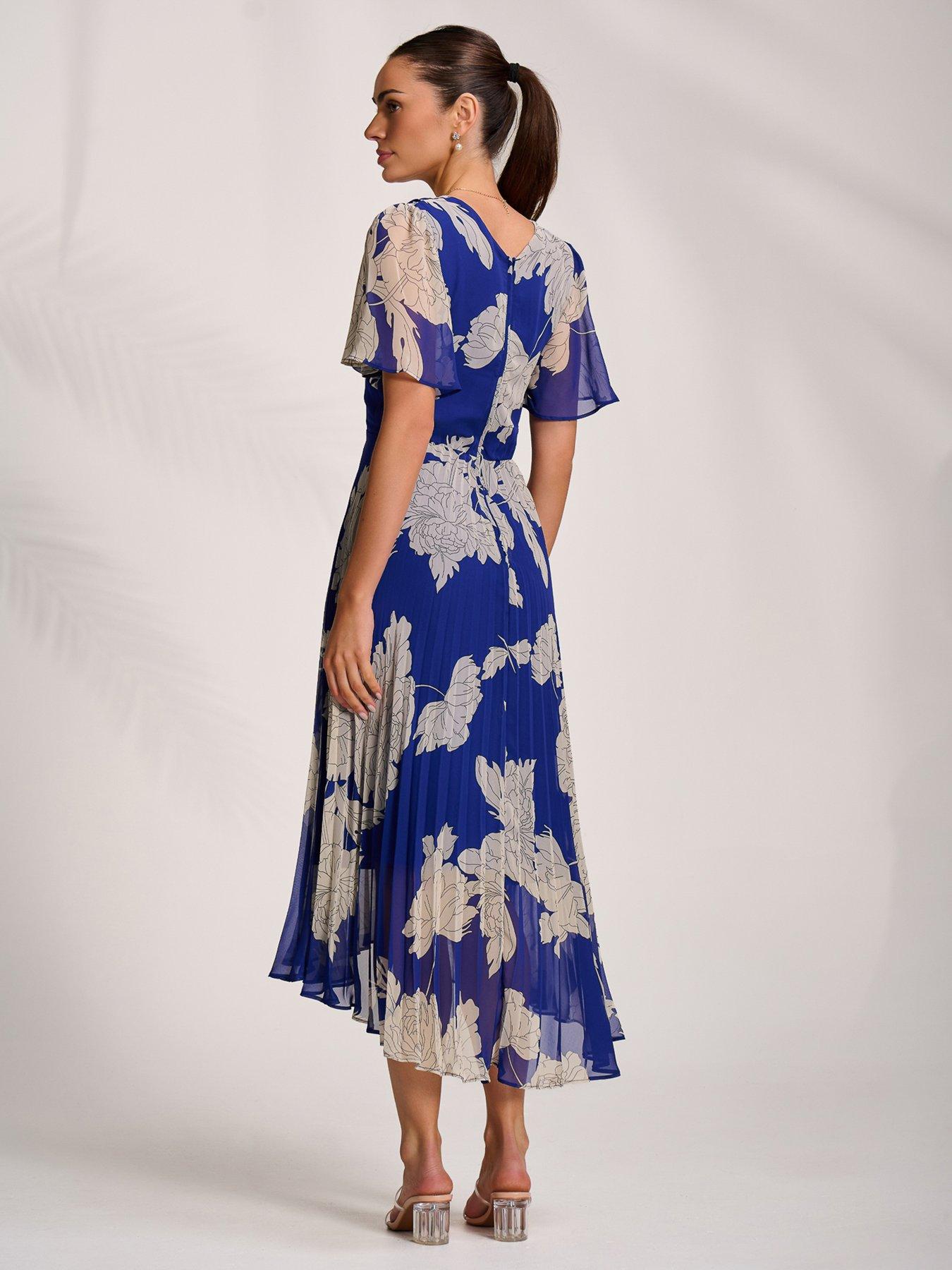 Image 2 of 7 of Jolie Moi Pleated Chiffon Maxi Dress