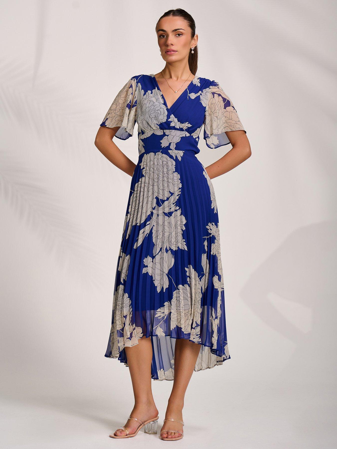 Image 3 of 7 of Jolie Moi Pleated Chiffon Maxi Dress