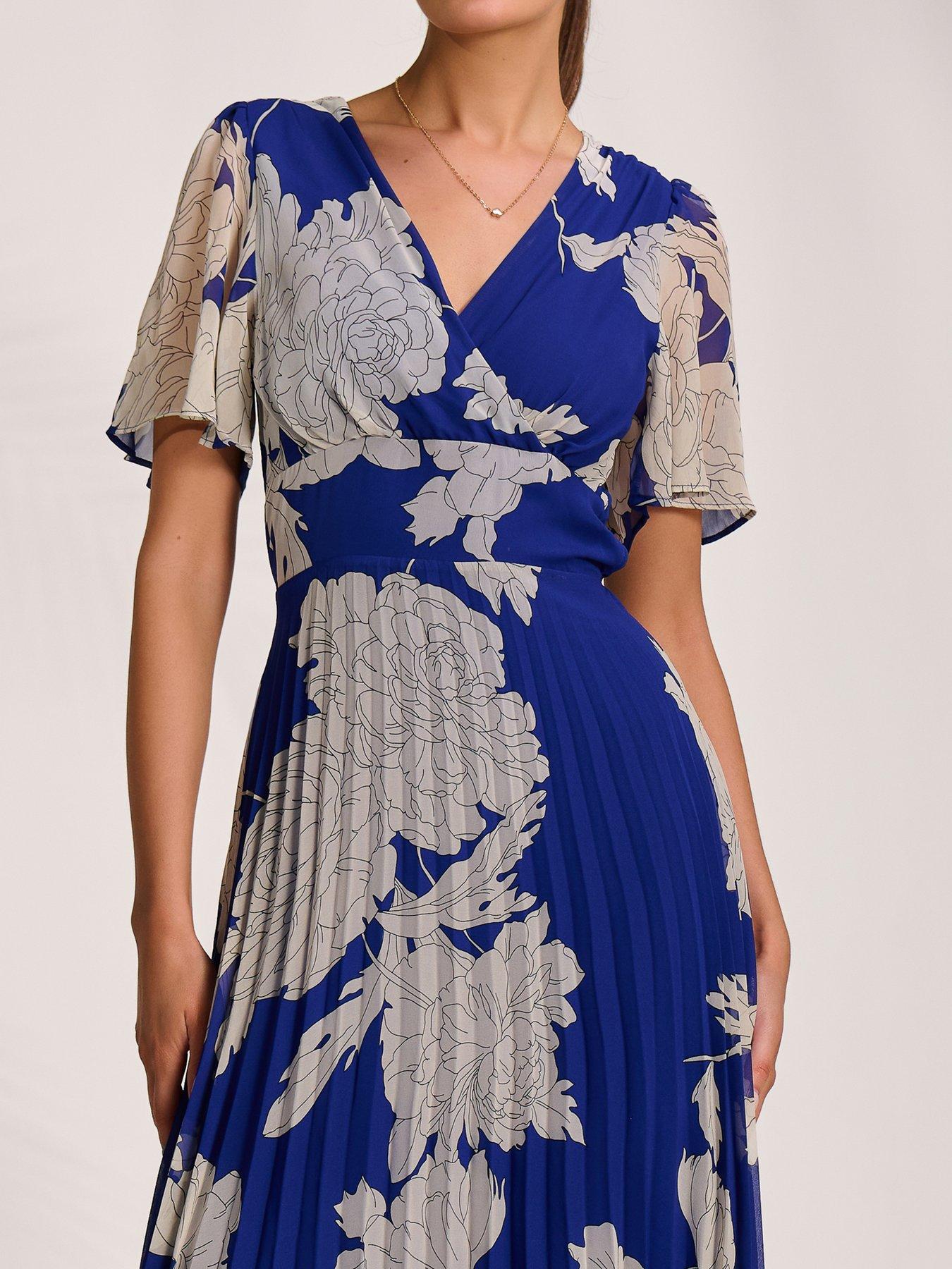 Image 4 of 7 of Jolie Moi Pleated Chiffon Maxi Dress