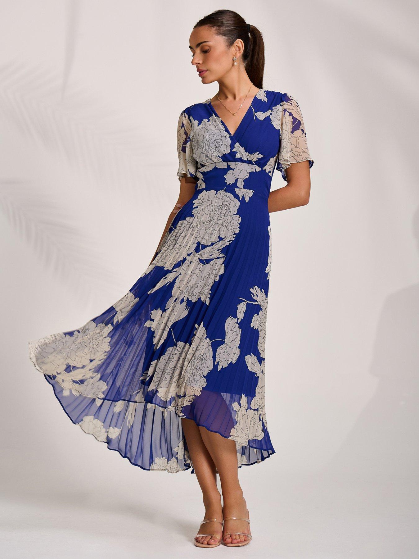 Image 5 of 7 of Jolie Moi Pleated Chiffon Maxi Dress