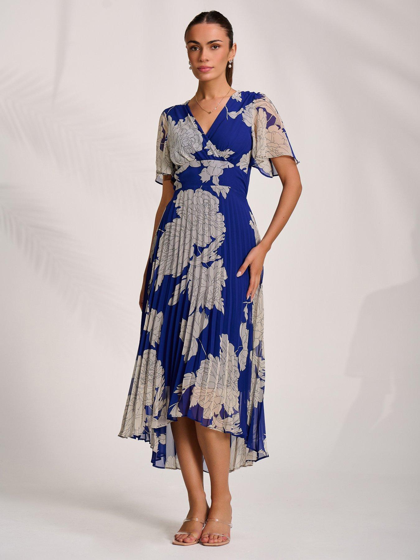 Image 6 of 7 of Jolie Moi Pleated Chiffon Maxi Dress