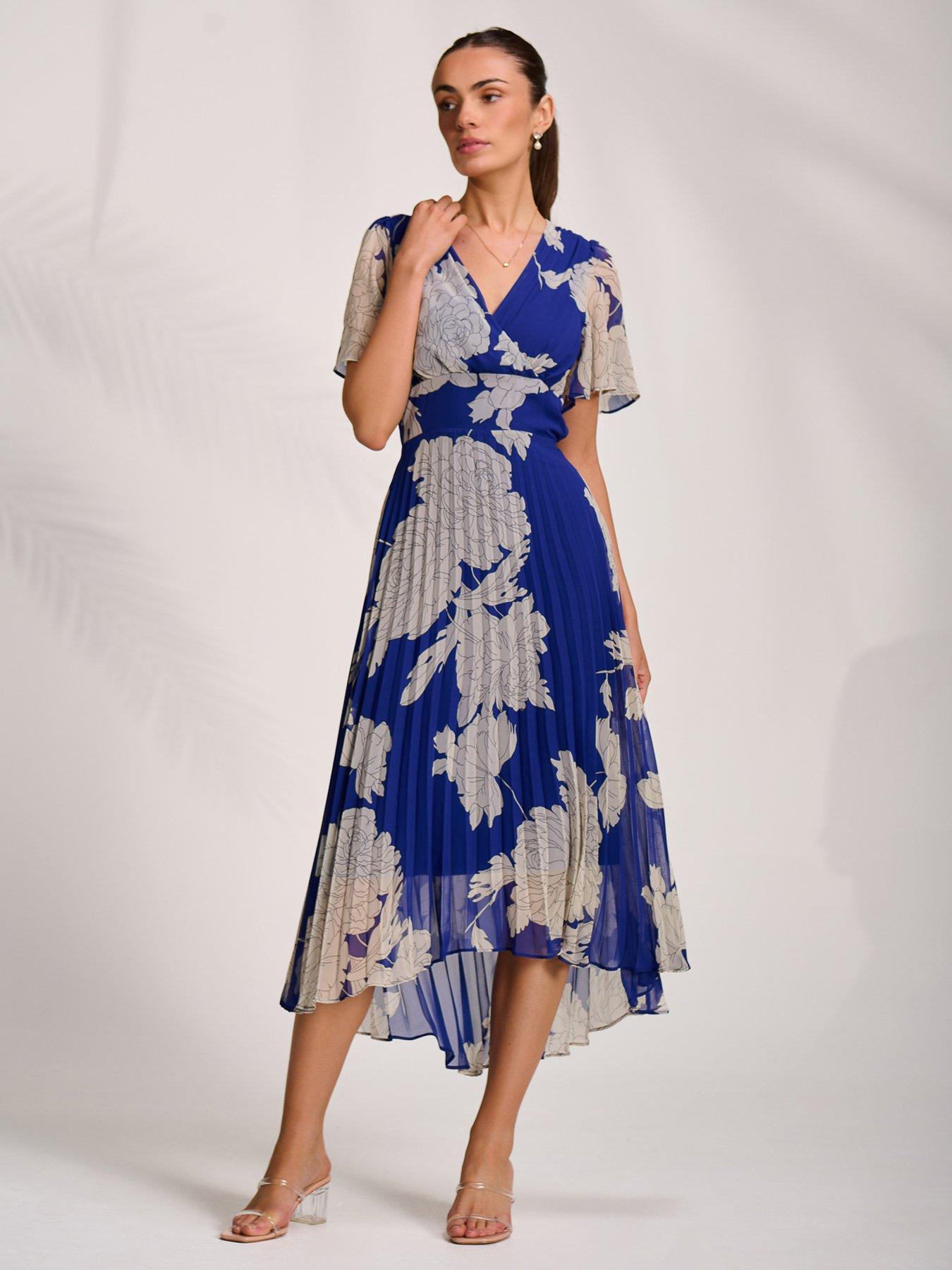Image 7 of 7 of Jolie Moi Pleated Chiffon Maxi Dress