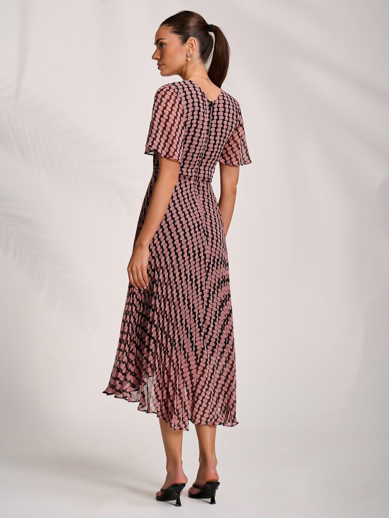 Image 2 of 6 of Jolie Moi Pleated Chiffon Maxi Dress