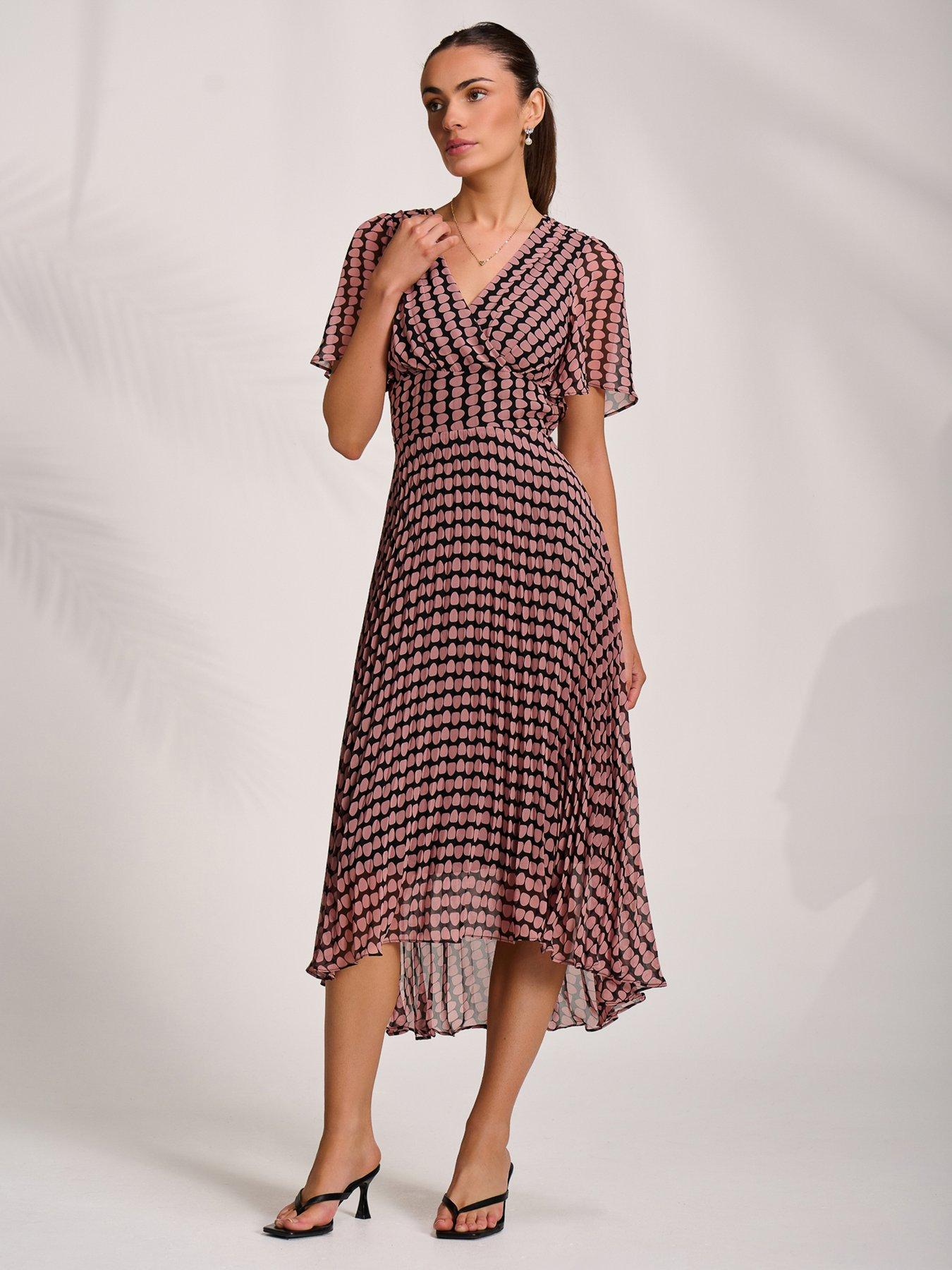 Image 4 of 6 of Jolie Moi Pleated Chiffon Maxi Dress