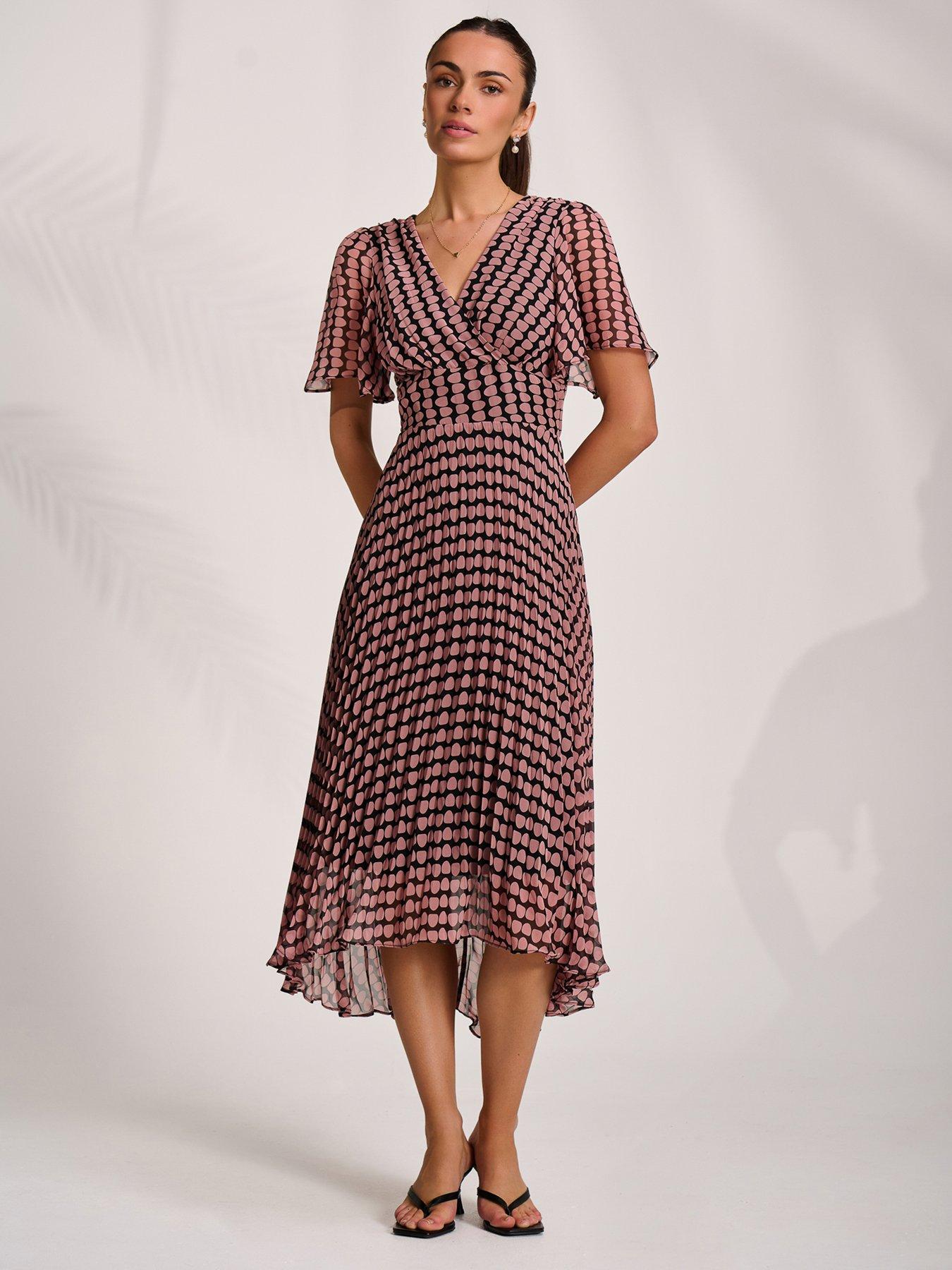 Image 6 of 6 of Jolie Moi Pleated Chiffon Maxi Dress