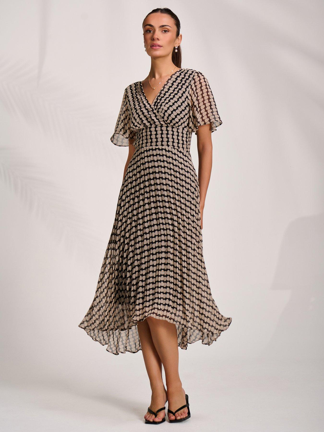 Image 6 of 7 of Jolie Moi Pleated Chiffon Maxi Dress