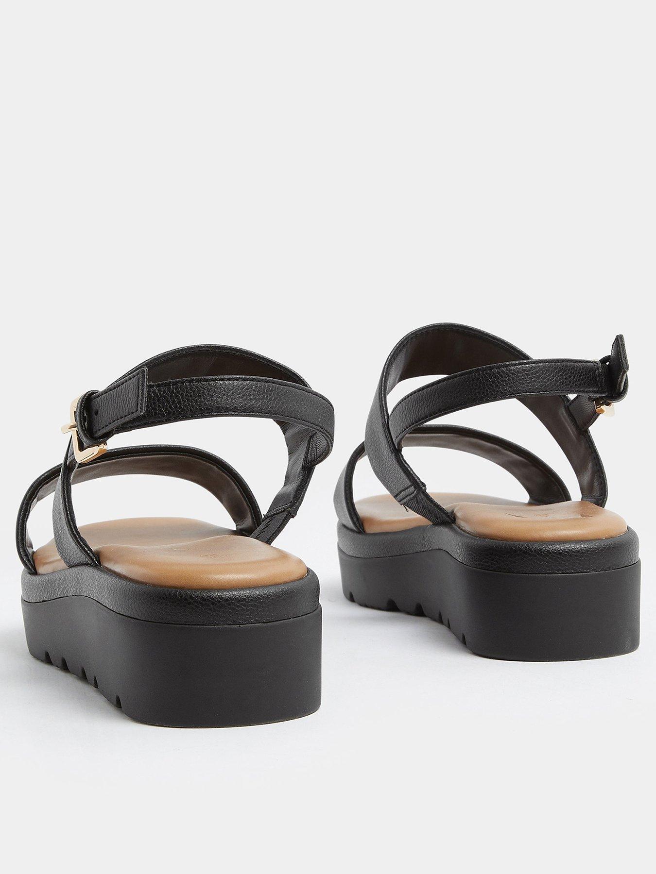yours-extra-wide-fit-2-part-padded-low-wedge-sandal-blackback
