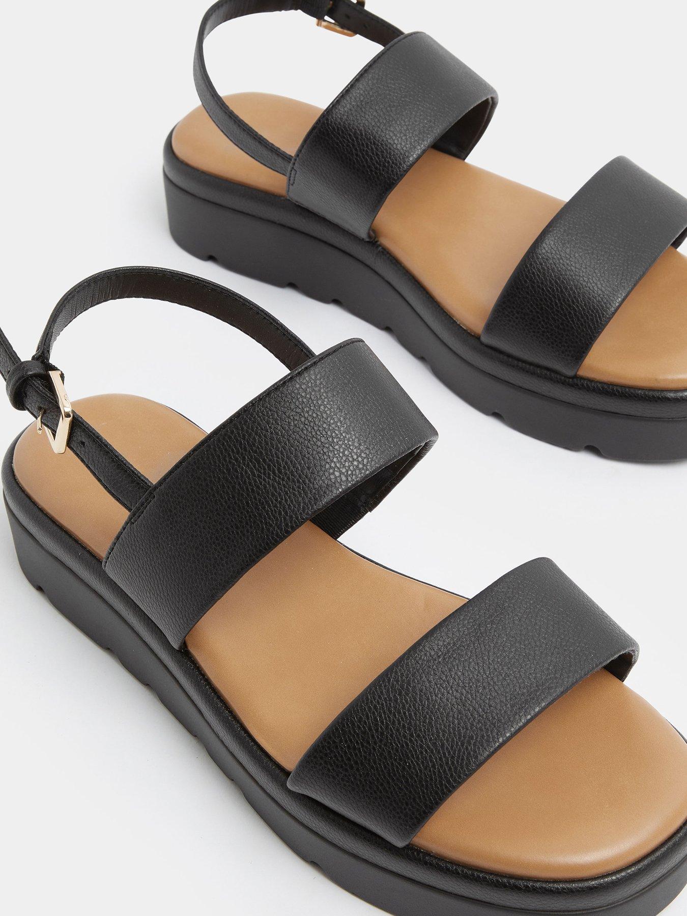 Image 4 of 4 of Yours Extra Wide Fit 2 Part Padded Low Wedge Sandal