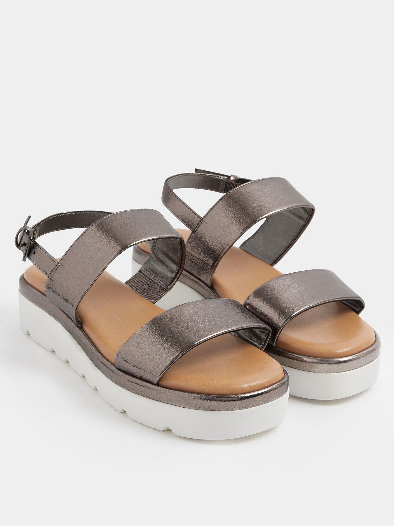 Image 2 of 4 of Yours Extra Wide Fit 2 Part Padded Low Wedge Sandal