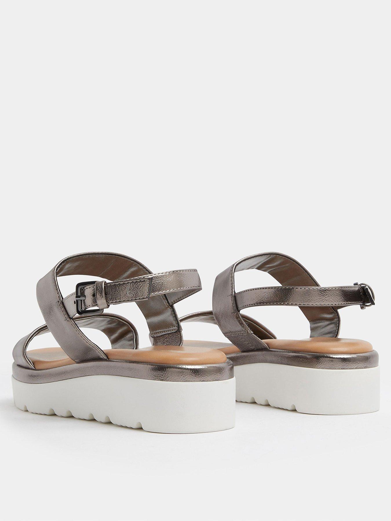 Image 3 of 4 of Yours Extra Wide Fit 2 Part Padded Low Wedge Sandal