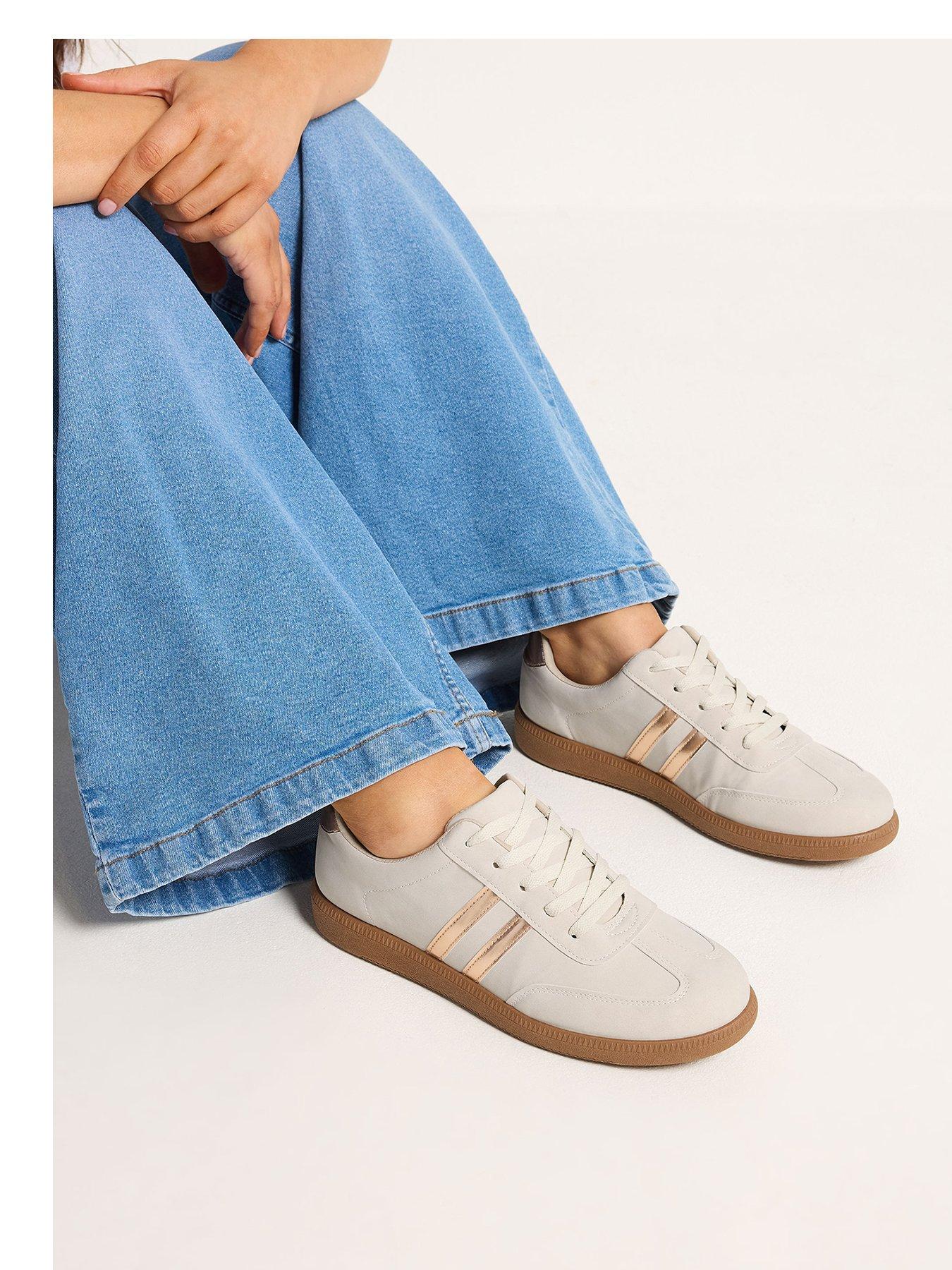 Image 1 of 3 of Yours Extra Wide Fit Retro Stripe Trainer