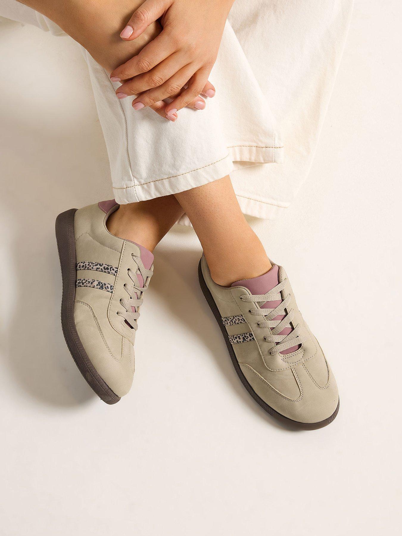Image 1 of 4 of Yours Extra Wide Fit Retro Stripe Trainer