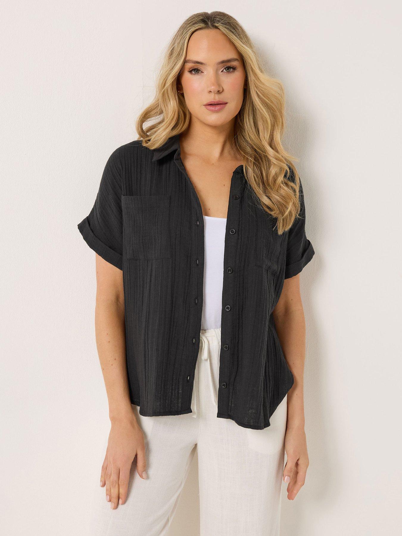 Long Tall Sally Tall Cheesecloth Grown On Sleeve Shirt