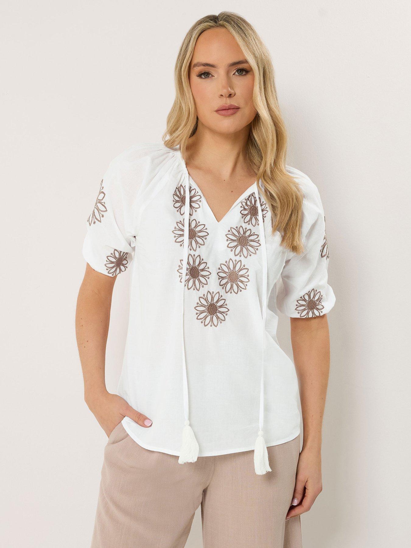 Image 1 of 5 of Long Tall Sally Tall Embroidered Blouse