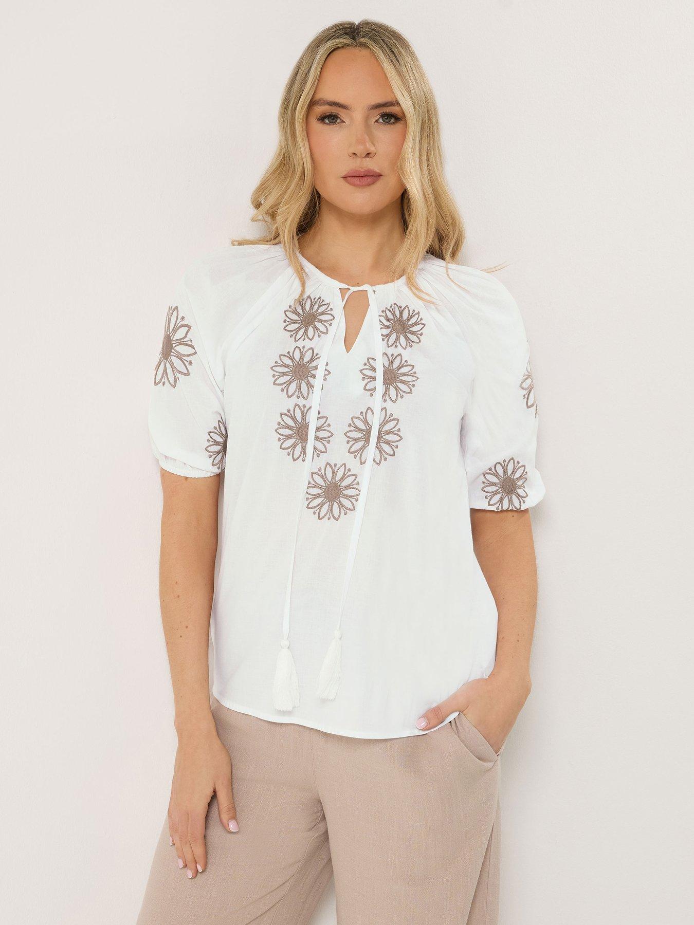 Image 4 of 5 of Long Tall Sally Tall Embroidered Blouse