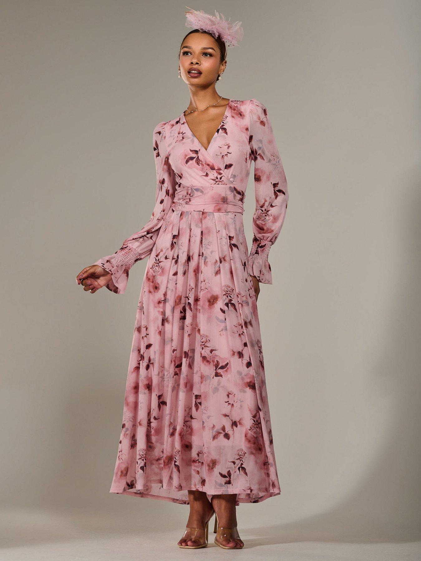 Image 3 of 7 of Jolie Moi Long Sleeve Mesh Maxi Dress
