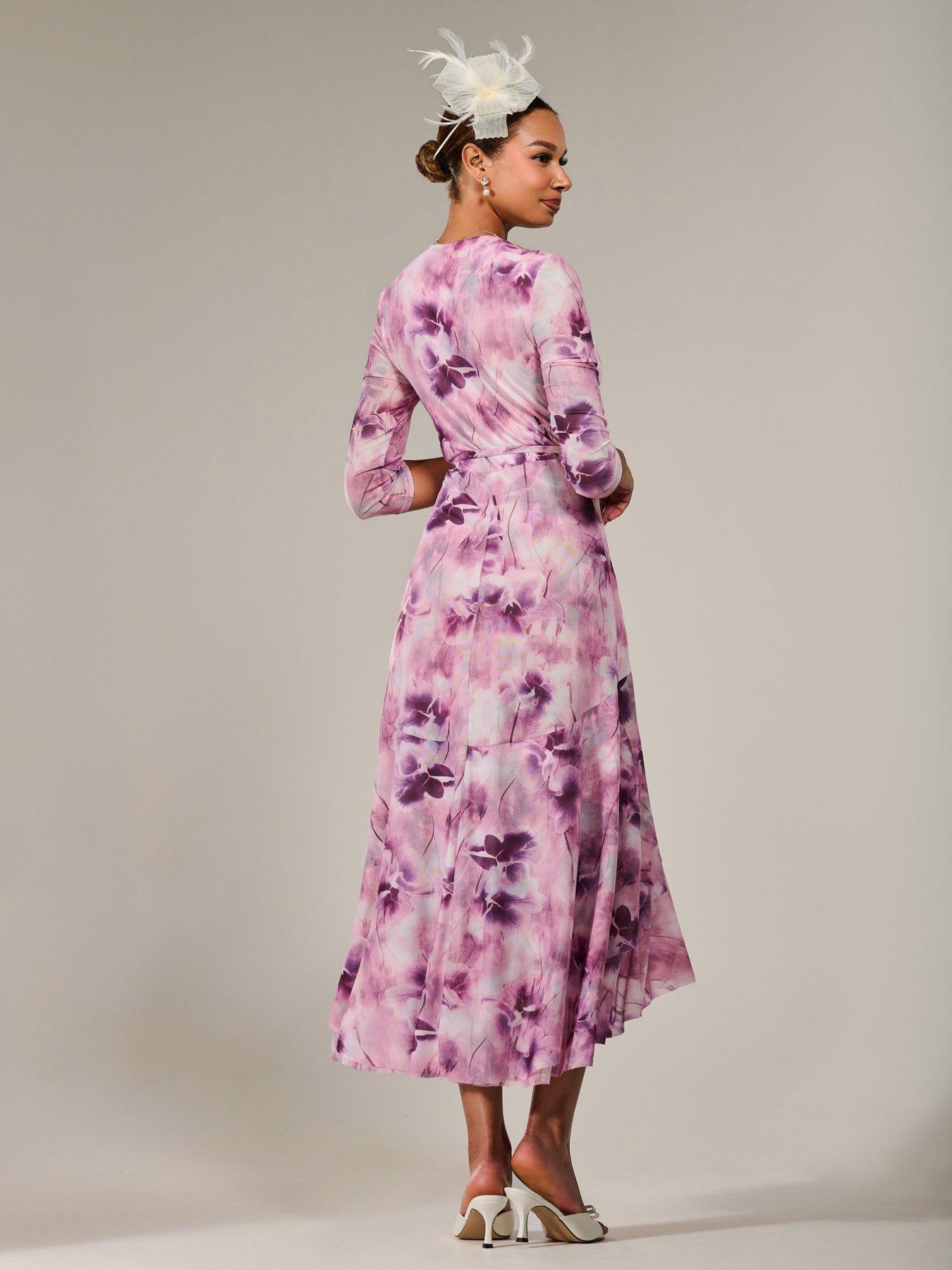 Image 2 of 7 of Jolie Moi Mesh Wrap Midaxi Dress