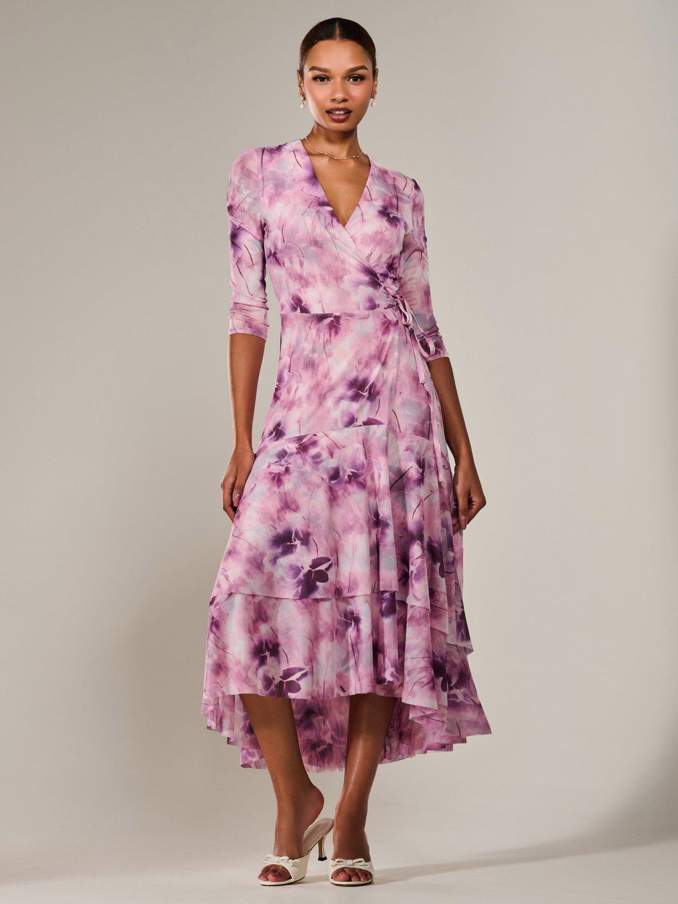 Image 5 of 7 of Jolie Moi Mesh Wrap Midaxi Dress