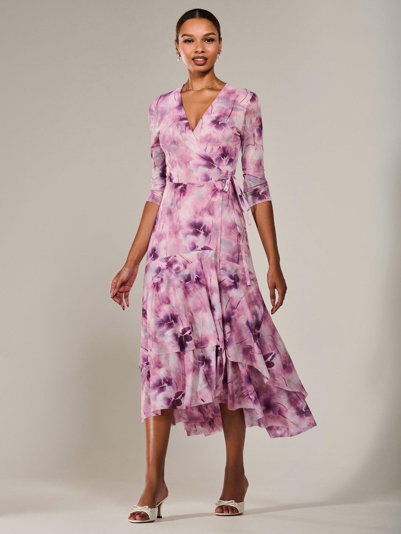 Image 7 of 7 of Jolie Moi Mesh Wrap Midaxi Dress