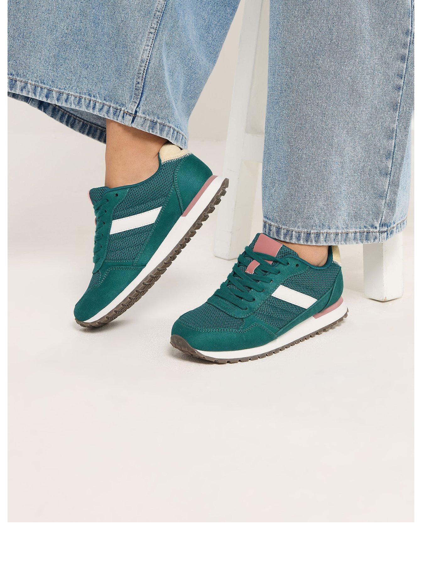 Yours Extra Wide Fit Eva Colour Block Trainer - Green