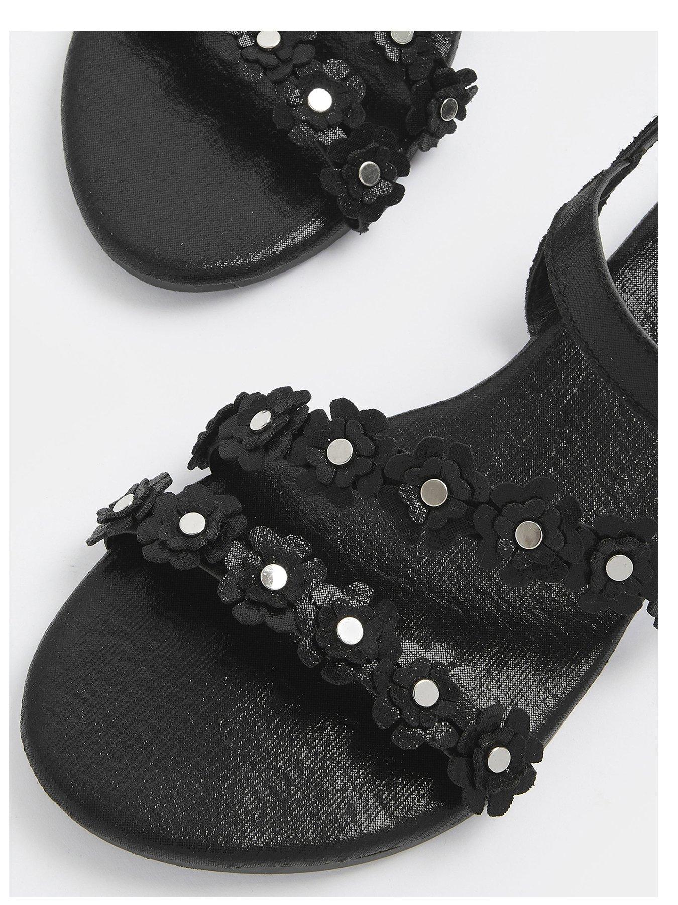 yours-extra-wide-fit-ditsy-floral-flat-sandal-blackoutfit