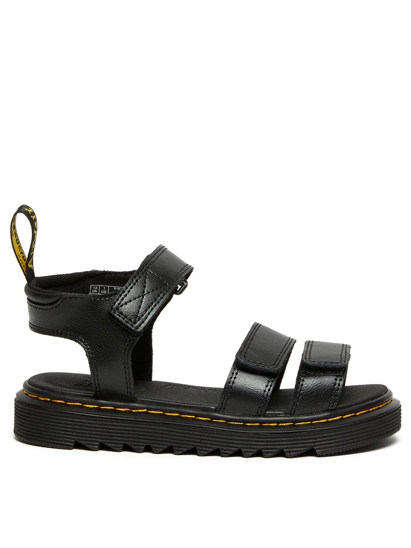 Dr Martens Junior Klaire Leather Sandal - Black Lamper