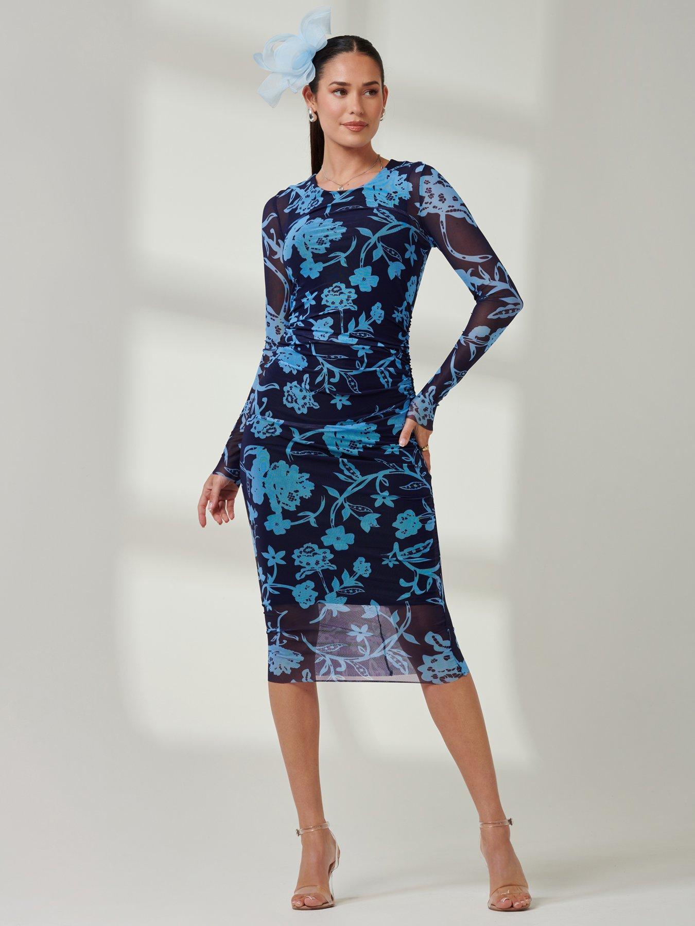 Image 1 of 7 of Jolie Moi Wrap Front Frill Detail Maxi Dress