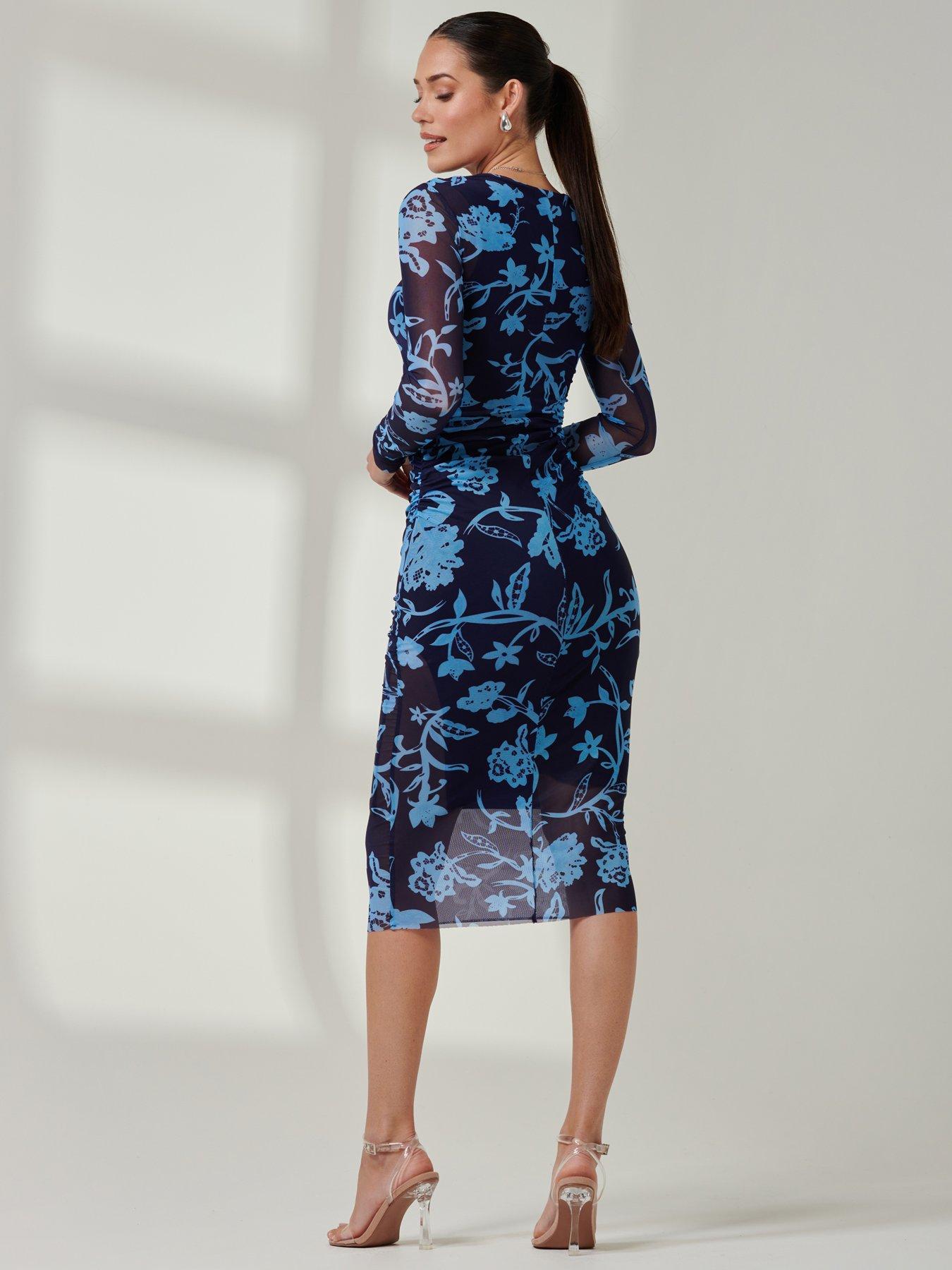 Image 2 of 7 of Jolie Moi Wrap Front Frill Detail Maxi Dress