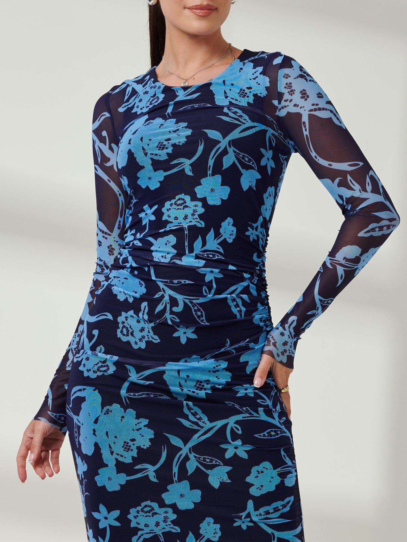 Image 4 of 7 of Jolie Moi Wrap Front Frill Detail Maxi Dress