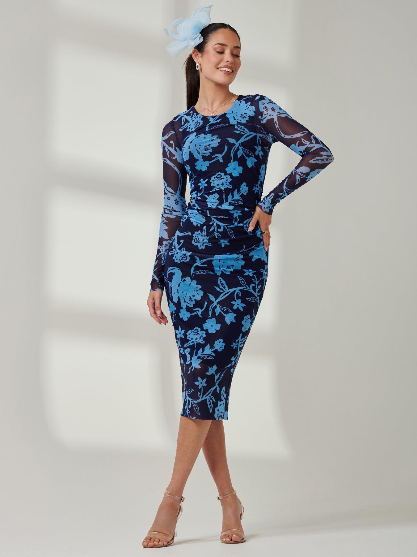 Image 6 of 7 of Jolie Moi Wrap Front Frill Detail Maxi Dress