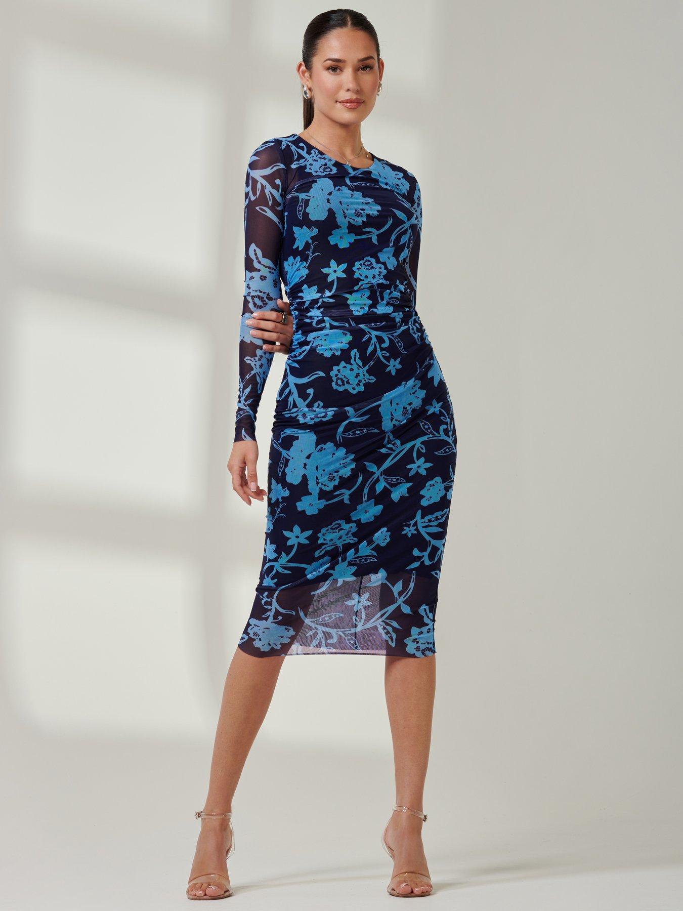 Image 7 of 7 of Jolie Moi Wrap Front Frill Detail Maxi Dress