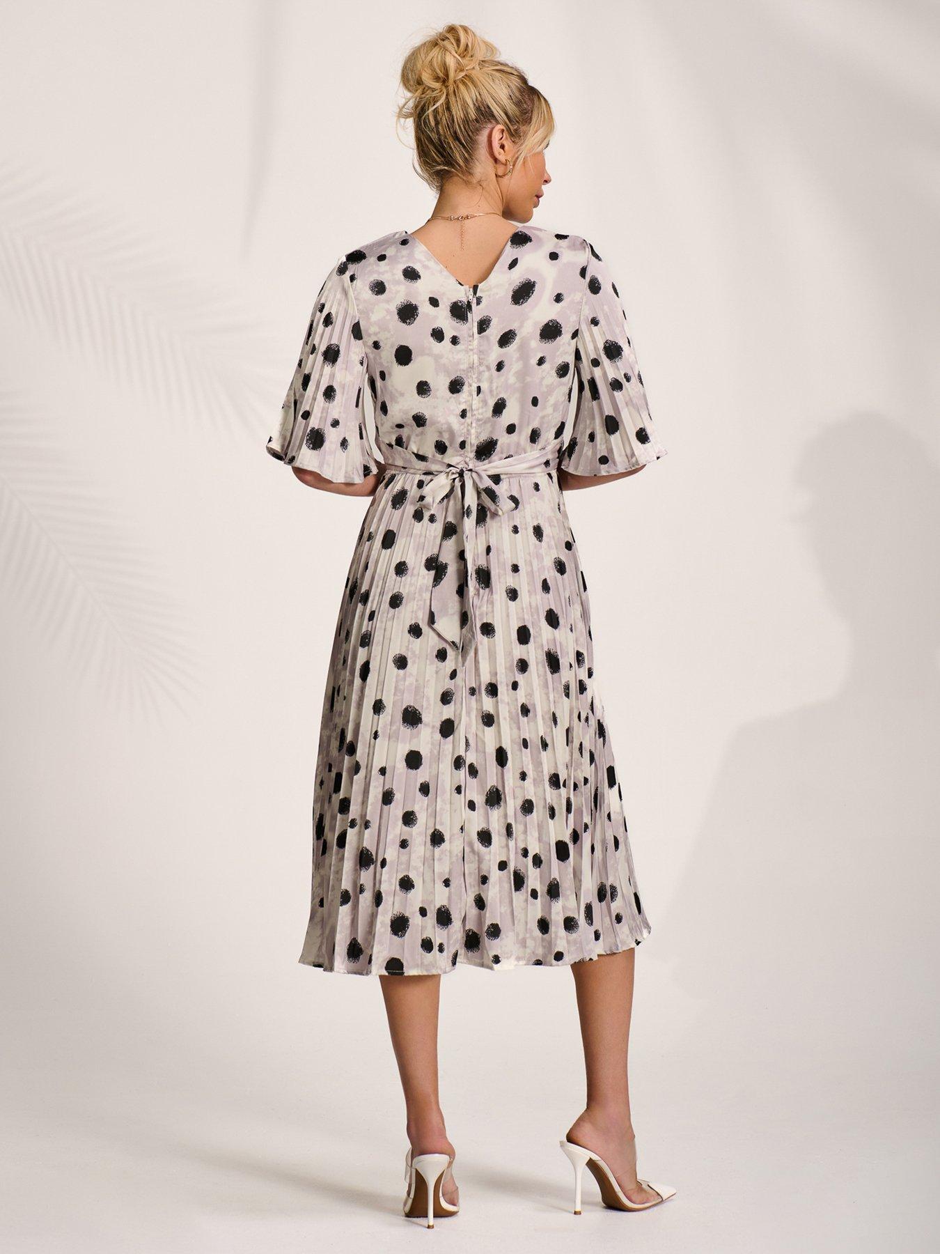 Image 2 of 7 of Jolie Moi Pleated Wrap Midi Dress