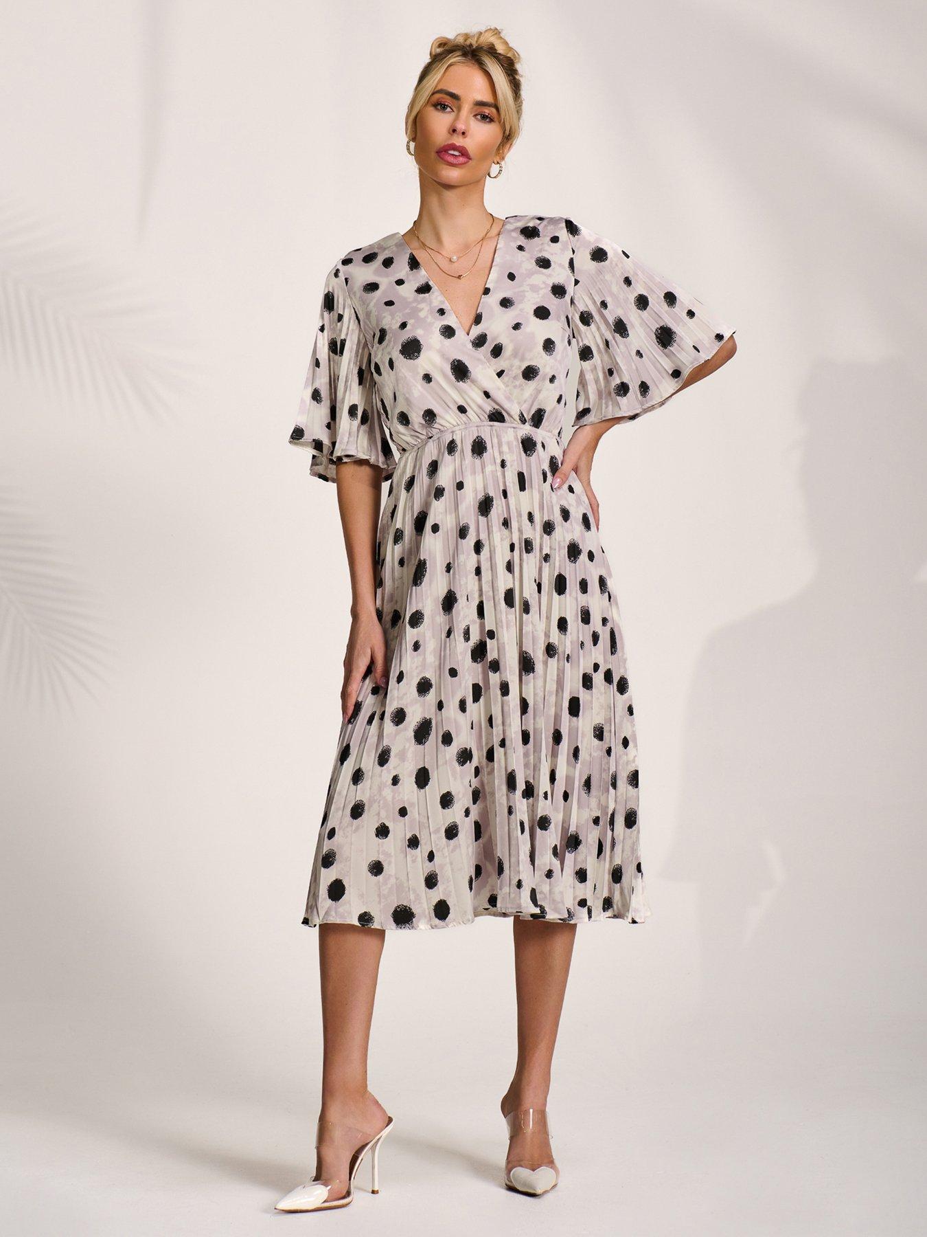 Image 3 of 7 of Jolie Moi Pleated Wrap Midi Dress