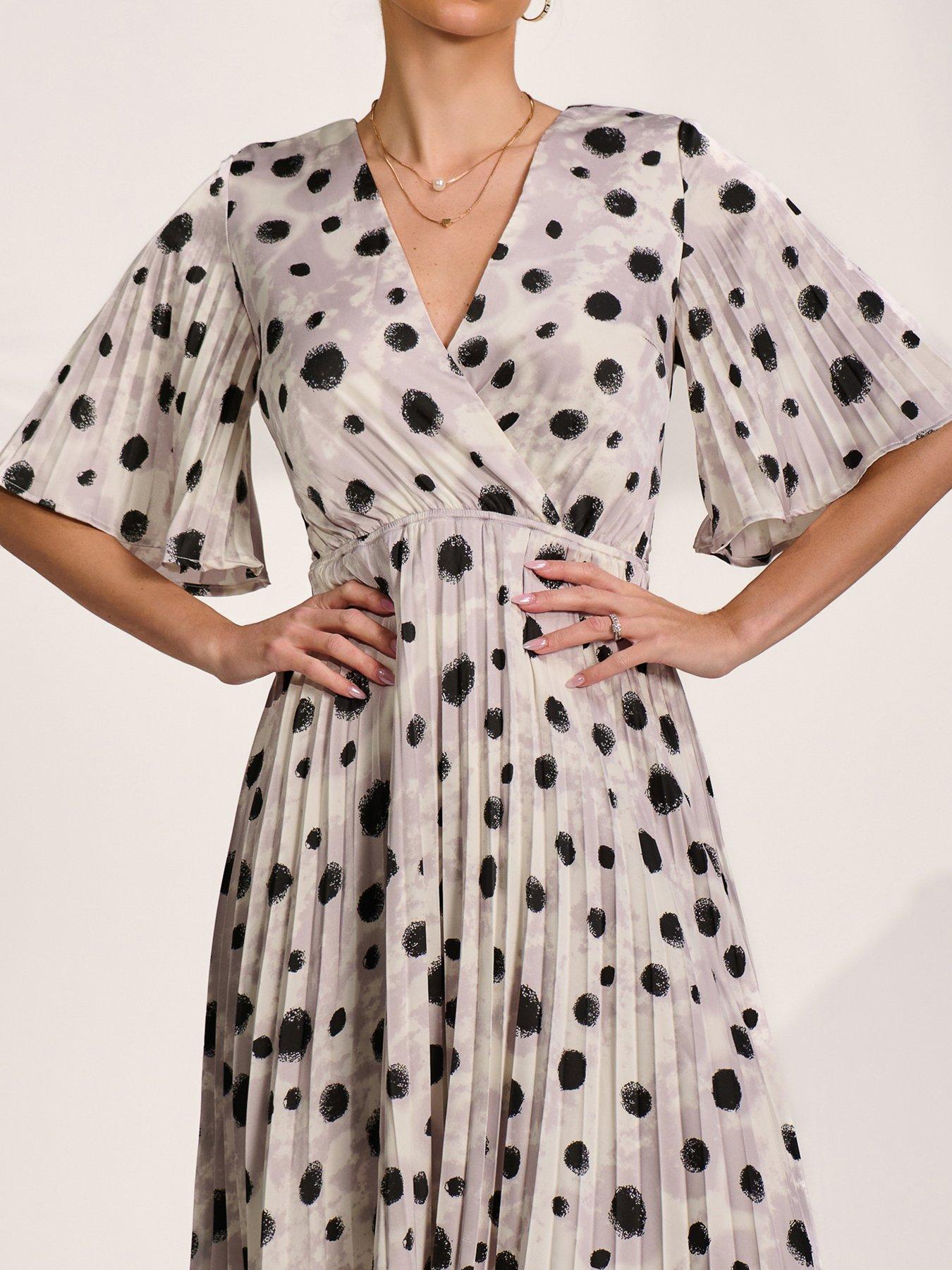 Image 4 of 7 of Jolie Moi Pleated Wrap Midi Dress