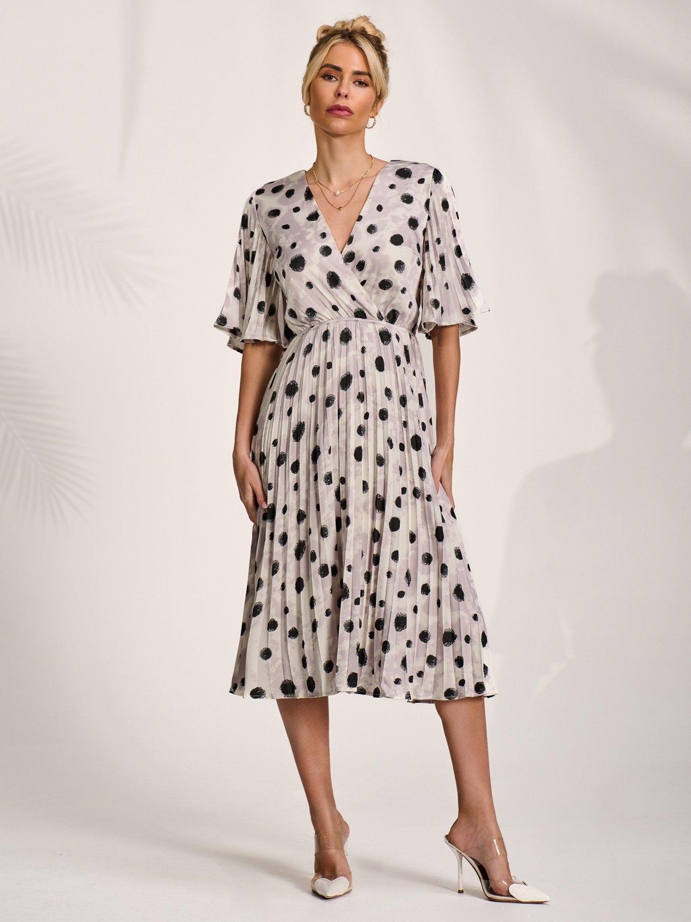 Image 5 of 7 of Jolie Moi Pleated Wrap Midi Dress