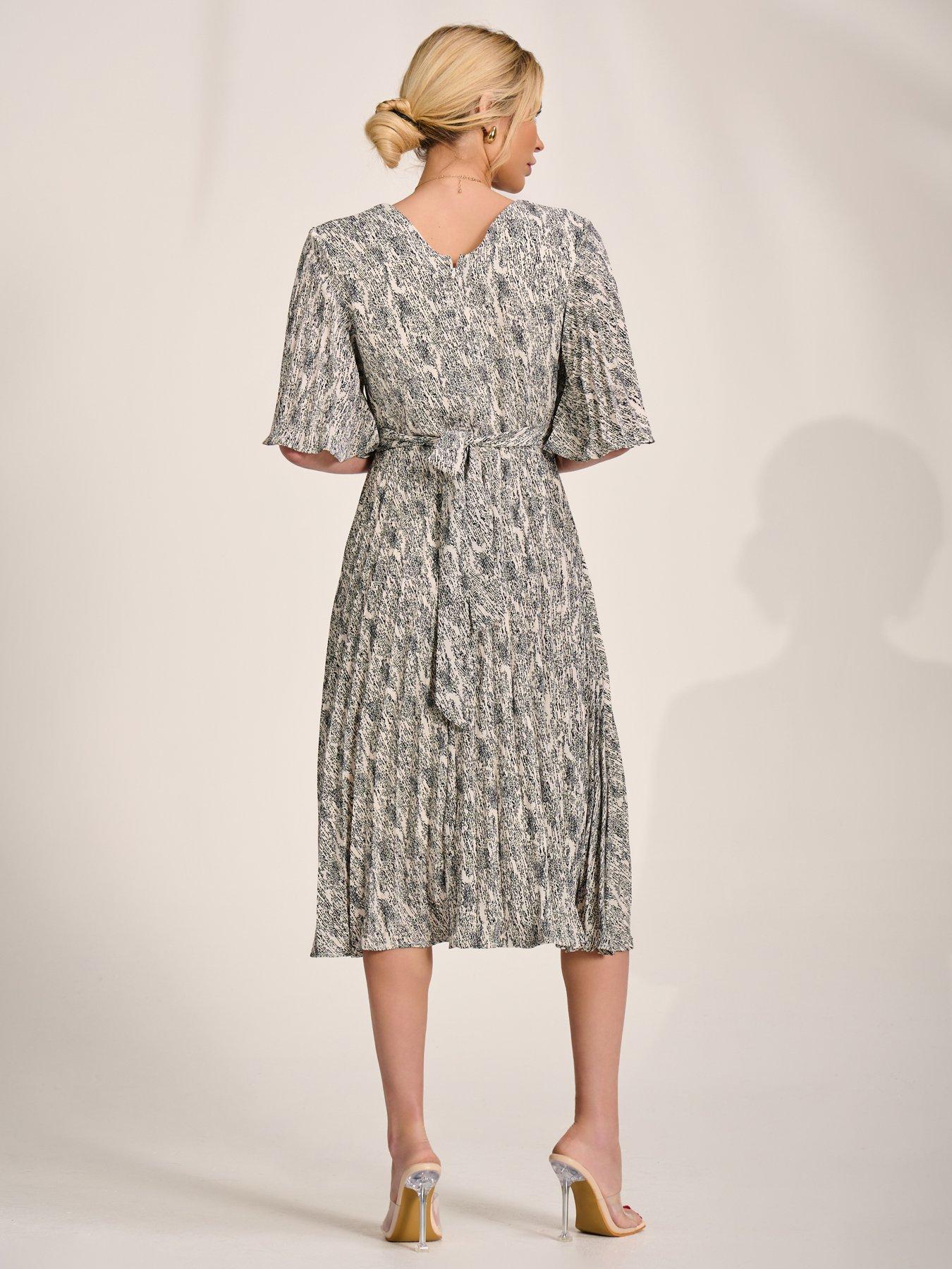 Image 2 of 7 of Jolie Moi Pleated Wrap Midi Dress
