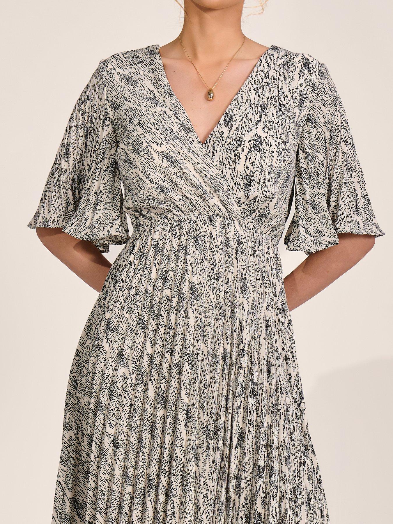 Image 4 of 7 of Jolie Moi Pleated Wrap Midi Dress