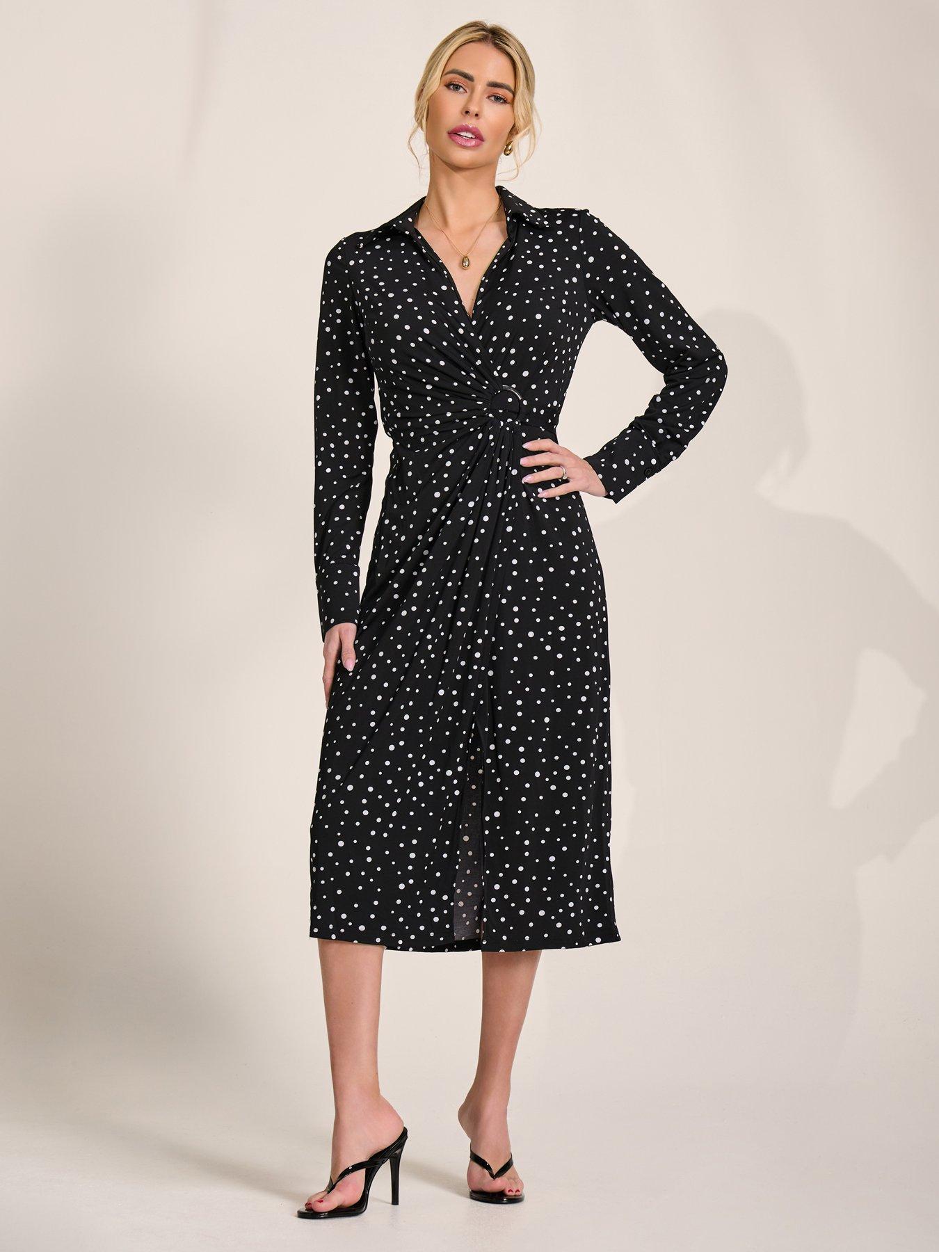 Jolie Moi Becca Long Sleeve Jersey Shirt Dress