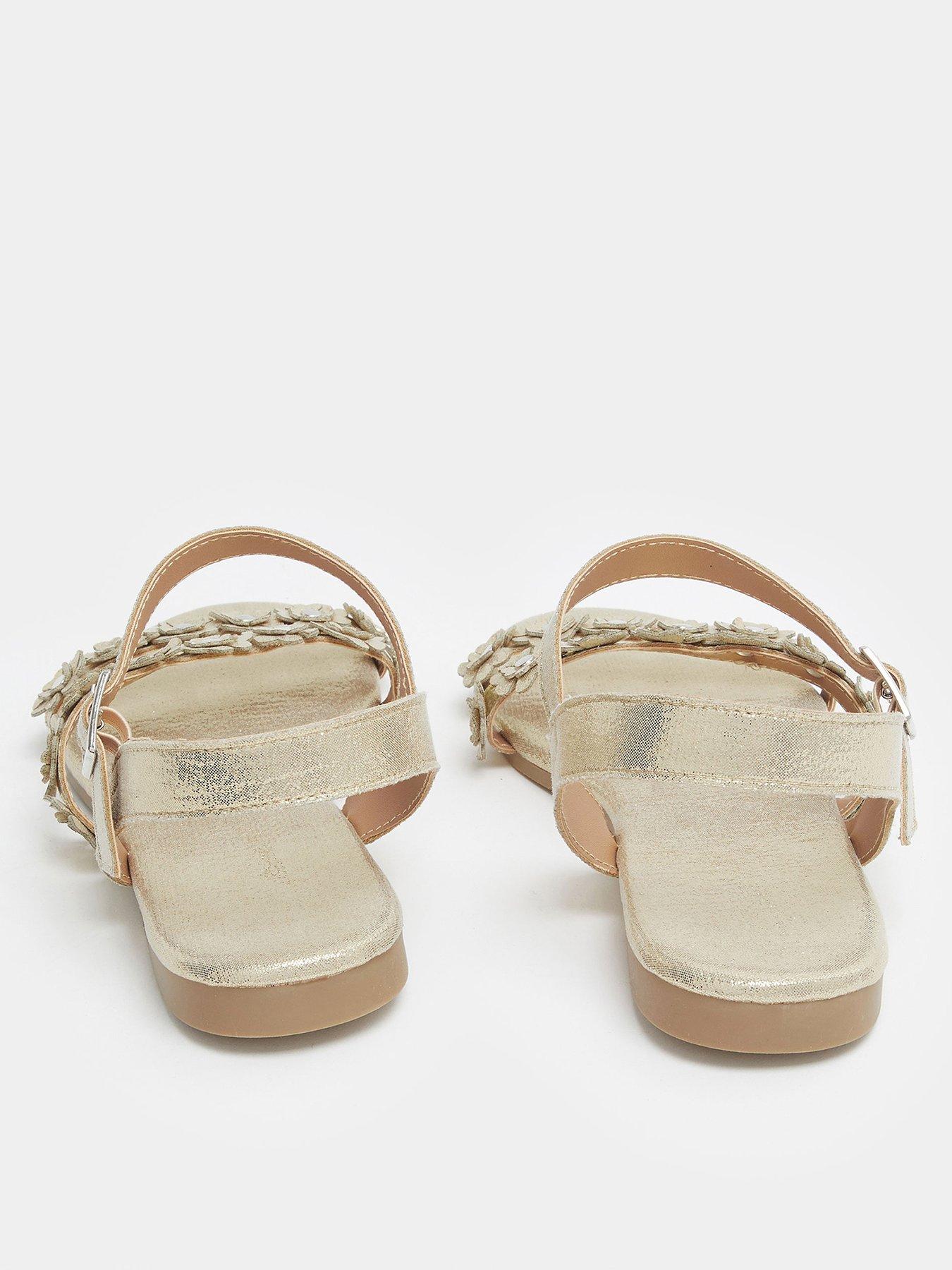 yours-wide-fit-ditsy-floral-flat-sandals-goldback