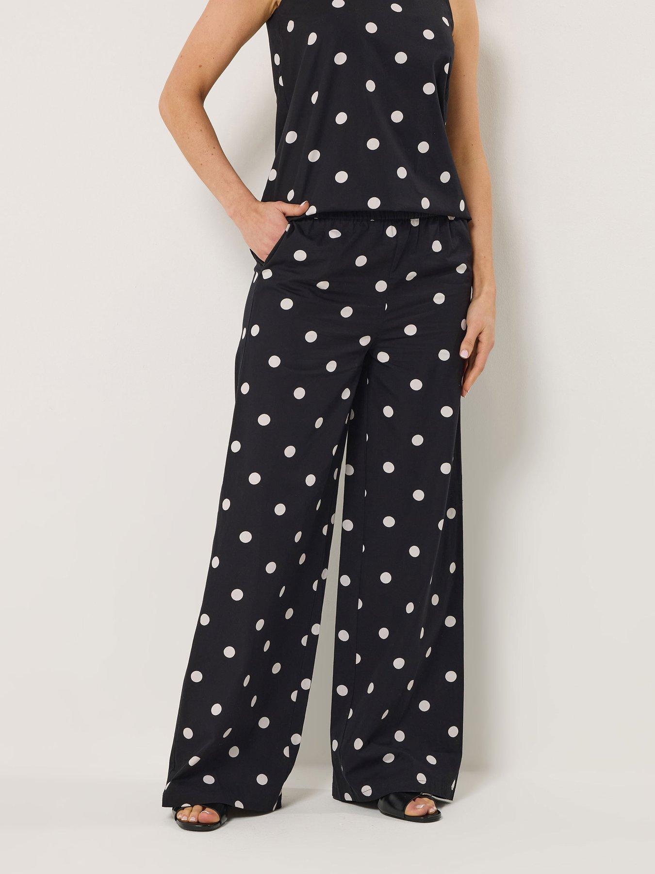 Long Tall Sally Tall Polka Dot Wide leg Trousers 34"